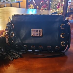 Michael Kors Navy Clutch with Gold Accents